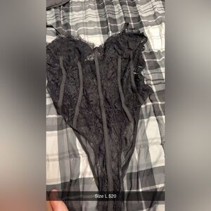 Elegant Black Lace Bodysuit